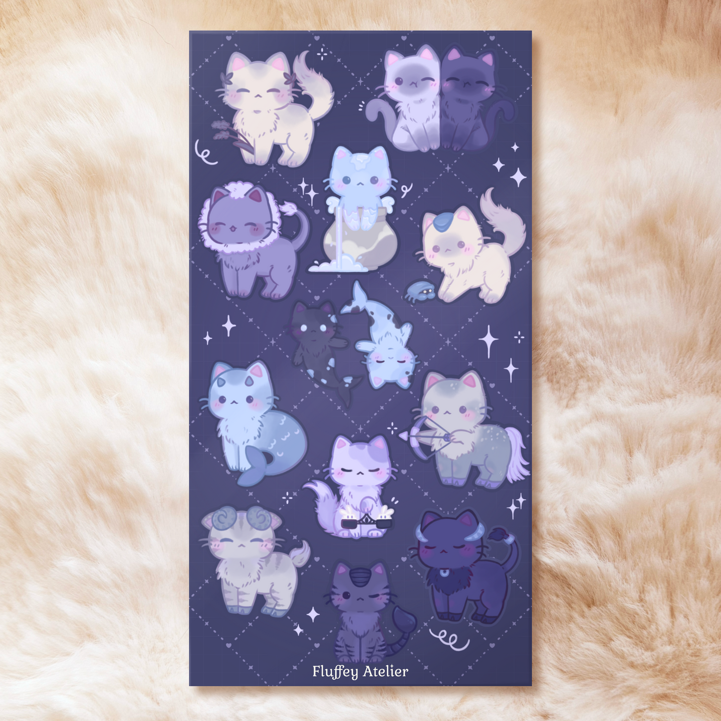 Zodiac Cats Sticker Sheet