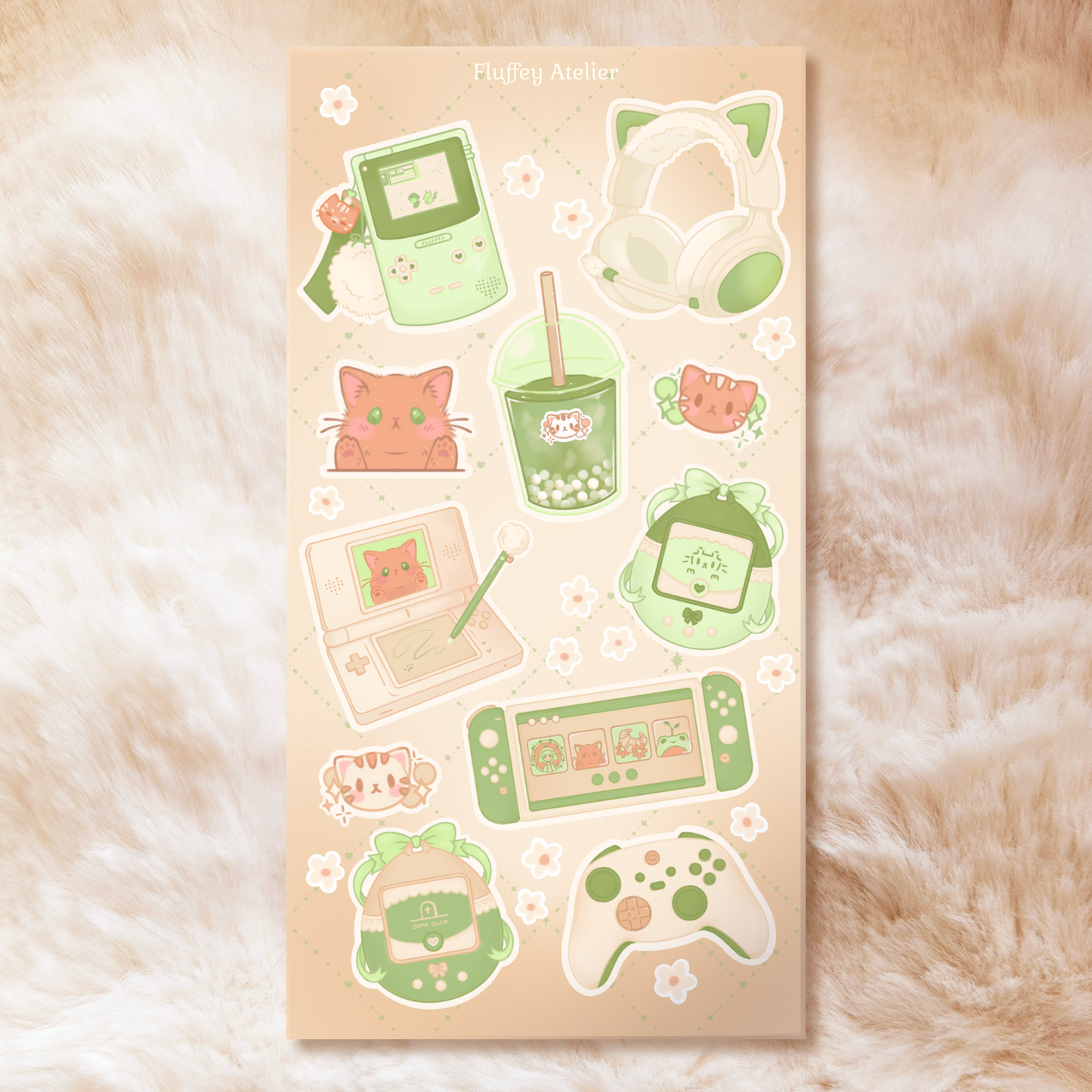 Gaming Set in Sage/Beige Sticker Sheet