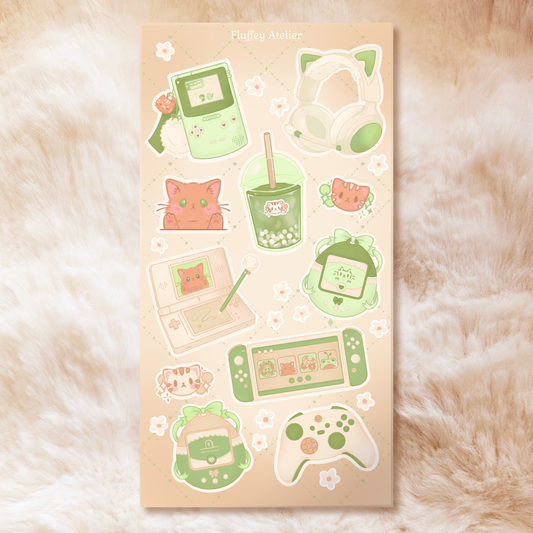 Gaming Set in Sage/Beige Sticker Sheet